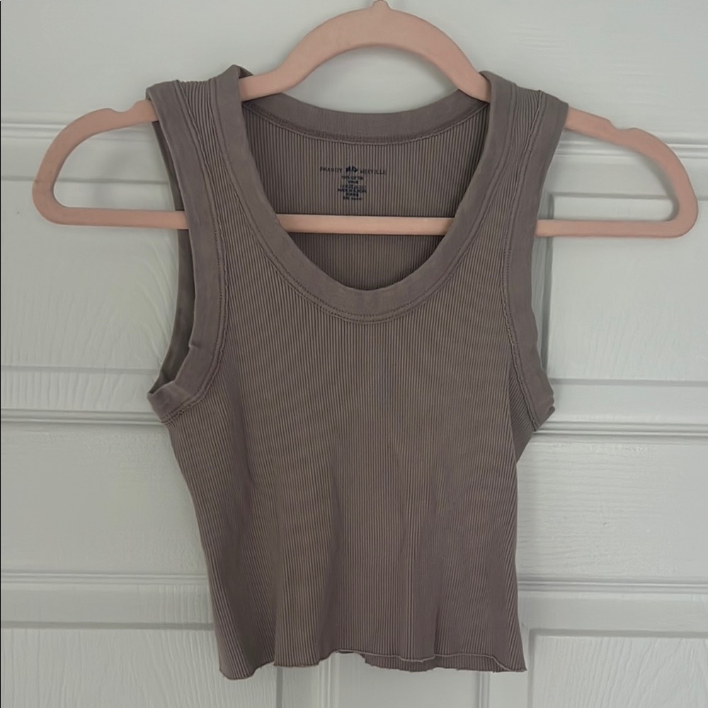 Brandy Melville Brown Fitted Crop Tank Top